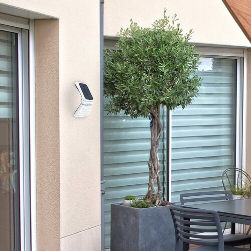 Aplica LED exterior solara cu senzor Rogova, alb, 4W, 330lm, 4000K, IP44, Rabalux, 77022