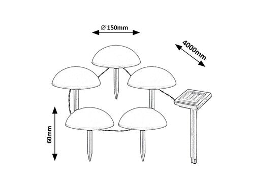 Corp LED exterior solar Treppio, negru, 1W, 2lm, 4000K, L.4m, IP44, Rabalux, 77008