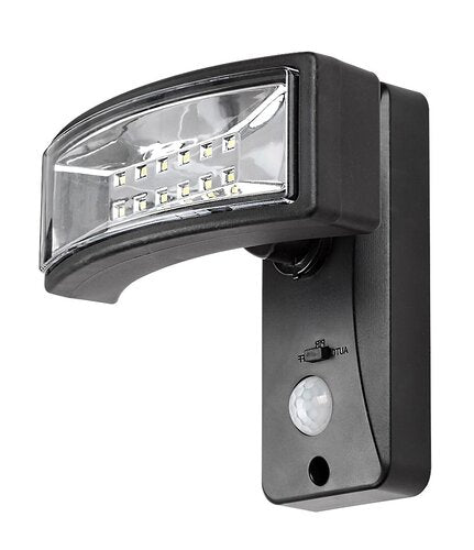 Aplica LED exterior solara cu senzor Valpovo, negru, 2.4W, 250lm, 4000K, IP44, Rabalux, 77019