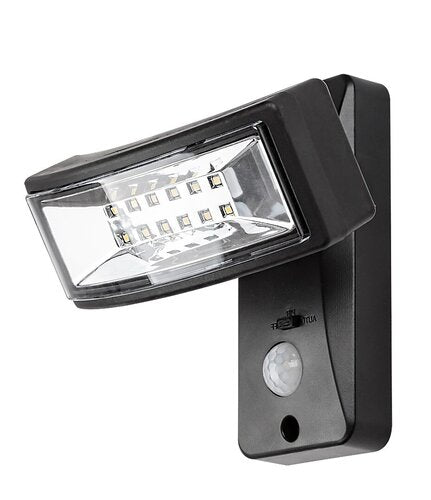 Aplica LED exterior solara cu senzor Valpovo, negru, 2.4W, 250lm, 4000K, IP44, Rabalux, 77019