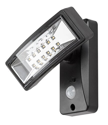 Aplica LED exterior solara cu senzor Valpovo, negru, 2.4W, 250lm, 4000K, IP44, Rabalux, 77019