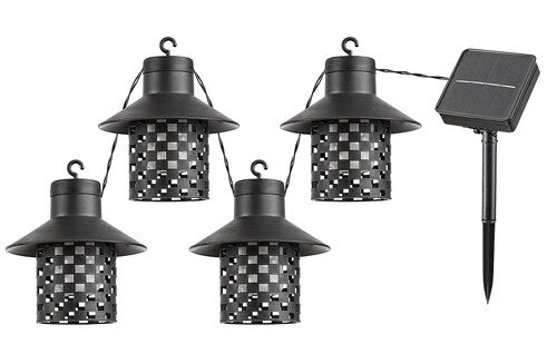 Ghirlanda LED exterior solara Ximpu, negru, 0.1W, 5lm, 2700K, L.4.8m, IP44, Rabalux, 77003