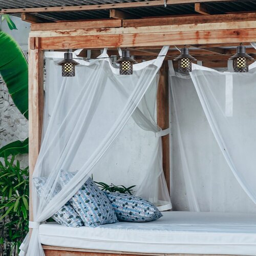 Ghirlanda LED exterior solara Ximpu, negru, 0.1W, 5lm, 2700K, L.4.8m, IP44, Rabalux, 77003