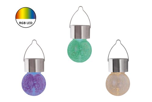 Corp LED solar Yola, crom satin, 0.06W, 1lm, RGB, IP44, Rabalux, 7850