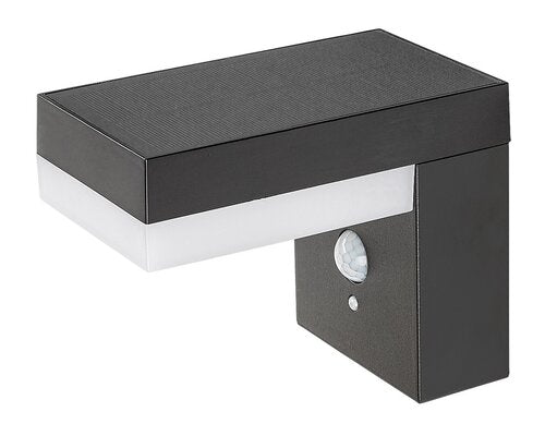 Aplica LED exterior solara cu senzor Zrebar, negru, 6W, 450lm, 4000K, IP44, Rabalux, 77009