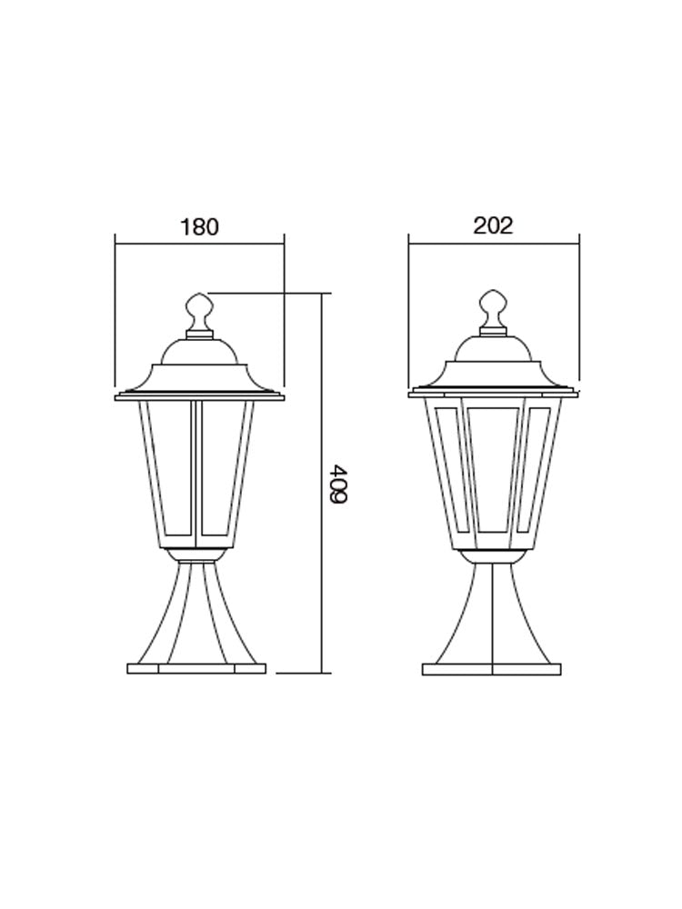 Stalp exterior LONDON, negru cu patina cupru, 1XE27, Smarter 6104C