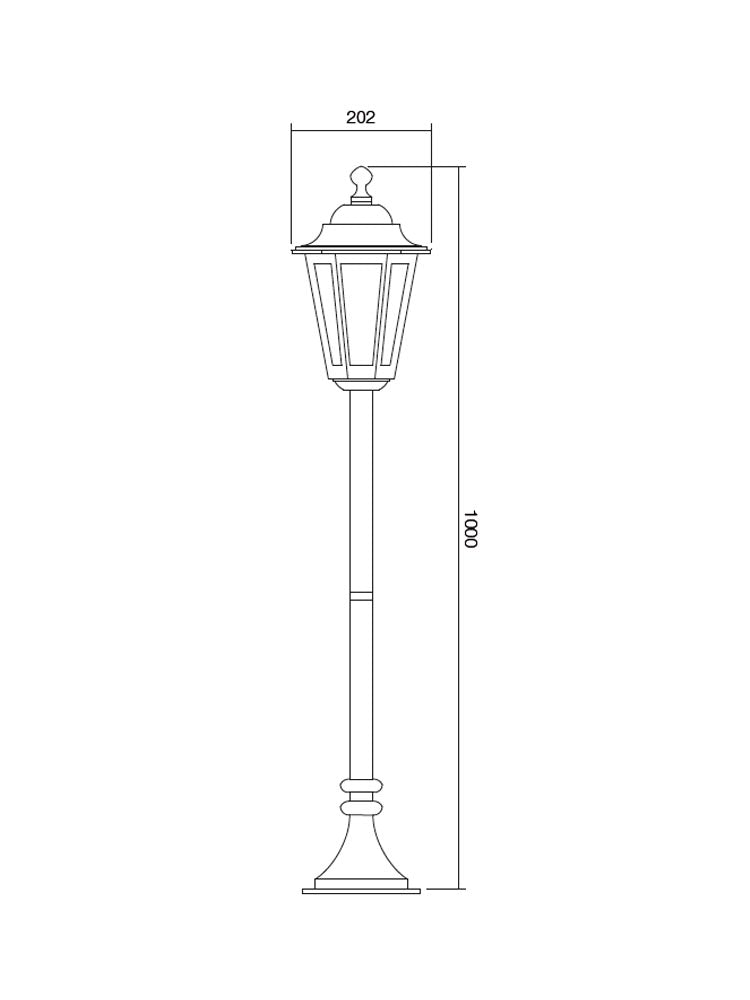 Stalp exterior LONDON, negru cu patina cupru, 1XE27, Smarter 6110C