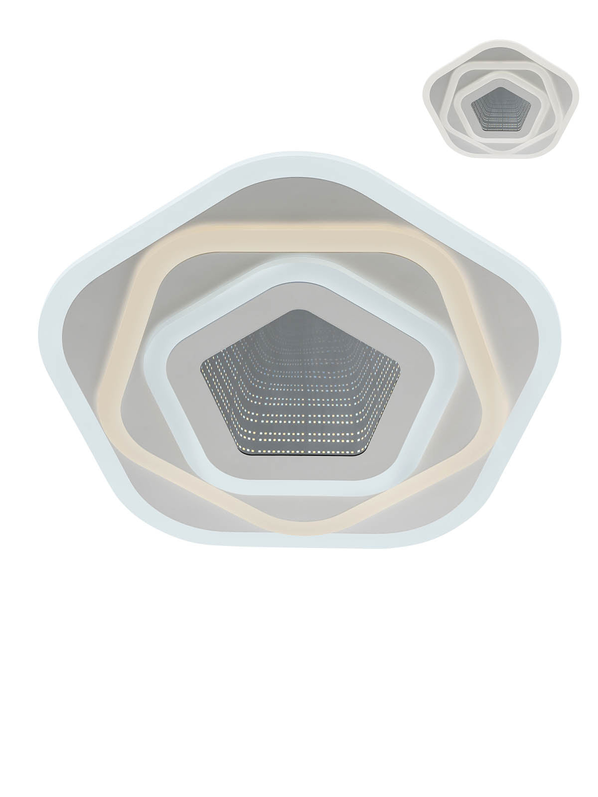 Plafoniera LED Stratos, alb mat, telecomanda, 75W, 3000K/4000K/6000K, 7238lm, L.50cm, IP20, Smarter, 01-2342