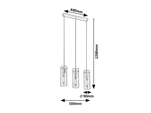 Lustra suspendata Acantha, negru, 3xE27, D.50cm, Rabalux, 5259