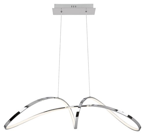 Lustra suspendata LED Aisha, crom, 38W, 2600lm, 4000K, D.86,5cm, IP20, Rabalux, 5358