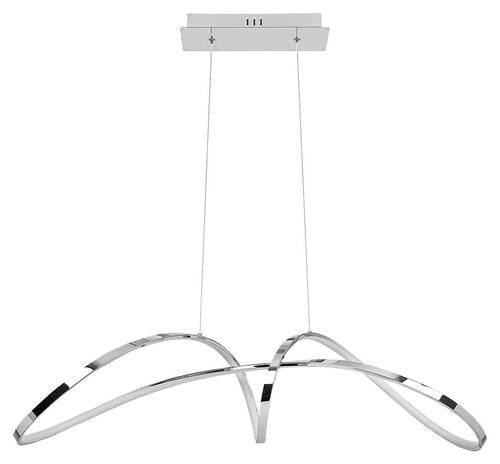 Lustra suspendata LED Aisha, crom, 38W, 2600lm, 4000K, D.86,5cm, IP20, Rabalux, 5358