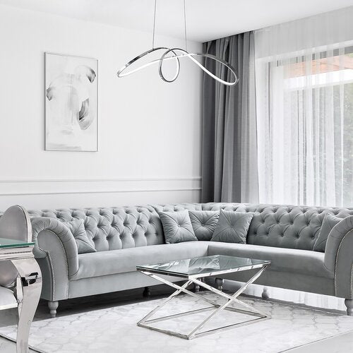 Lustra suspendata LED Aisha, crom, 38W, 2600lm, 4000K, D.86,5cm, IP20, Rabalux, 5358