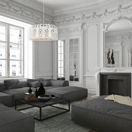 Lustra suspendata Alessandra, alb mat, 3xE27, D.40cm, IP20, Rabalux, 2163