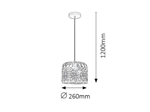 Lustra suspendata Alessandra, negru mat, 1xE27, IP20, Rabalux, 2156