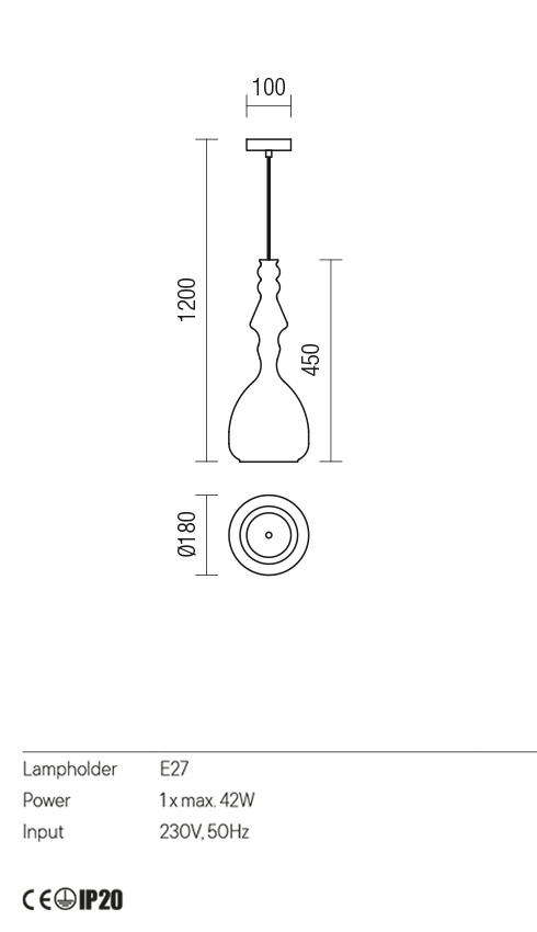 Lustra suspendata Ambix, negru mat, 1xE27, IP20, Redo, 01-2938