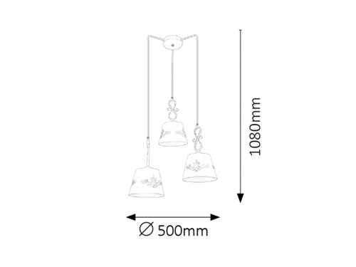 Lustra suspendata Anna, alb mat, 3xE14, IP20, Rabalux, 2234