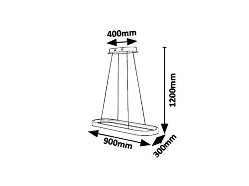 Lustra suspendata LED Athos, gri, 84W, 4854lm, 4000K, Rabalux, 6679