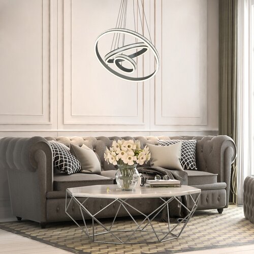 Lustra suspendata LED Avalon, aluminiu slefuit, 75W, 4730lm, 4000K, IP20, Rabalux, 2230