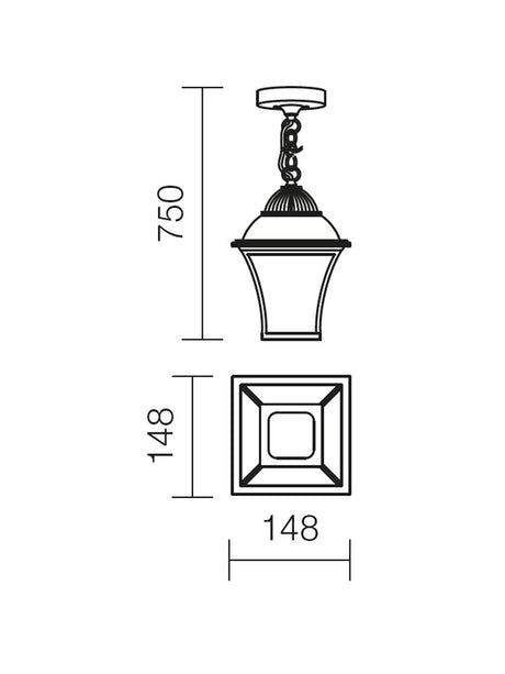 Suspensie AVIGNON, maro patinat , 1XE27, Smarter 9959