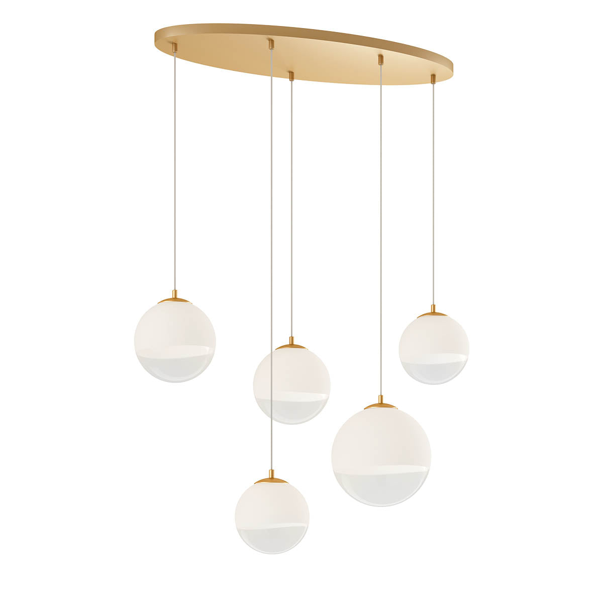 Lustra Berry, auriu mat / opal degrade suflat, 5xE27, IP20, Redo, 01-2272