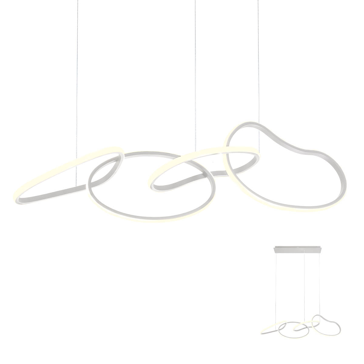 Lustra LED Bias, alb mat, 87,4W, 10450lm, 3000K, IP20, Redo, 01-2594