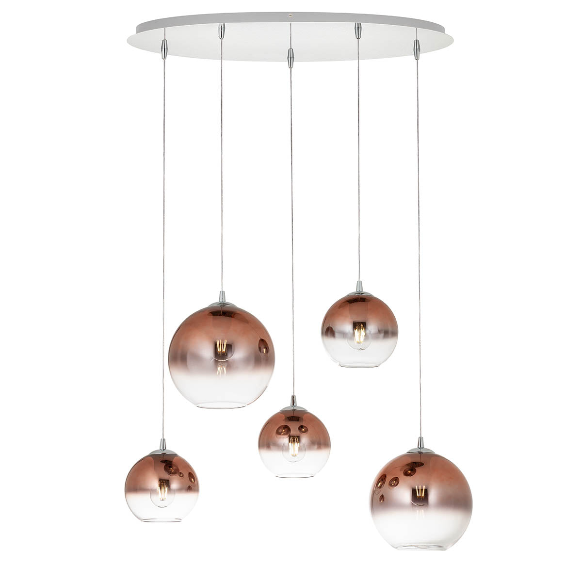 Lustra Bowl, cuprata degrade, 5xE27, IP20, Redo, 01-2080