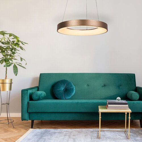 Lustra suspendata LED Carmella, auriu, 80W, 6335lm, 4000K, IP20, Rabalux, 5055