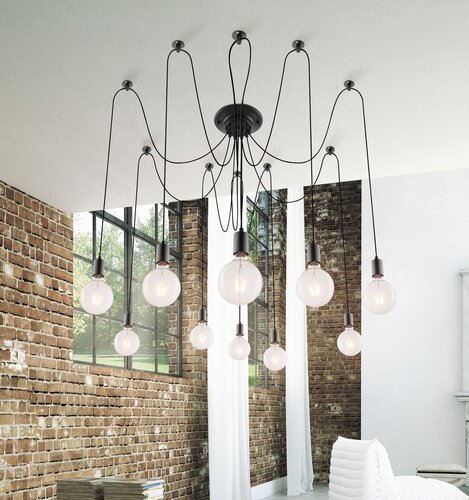 Lustra suspendata Caspar, negru mat, 10xE27, IP20, Rabalux, 2224