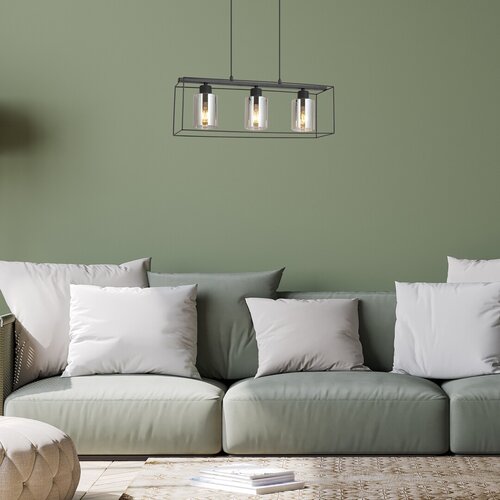 Lustra suspendata Chadwick, negru, 3xE27, IP20, Rabalux, 72033