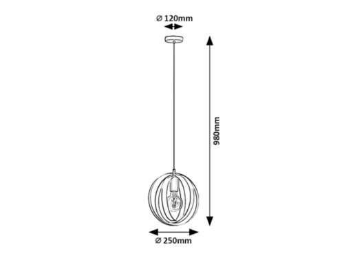 Lustra suspendata Cortado, negru, 1xE27, IP20, Rabalux, 5360