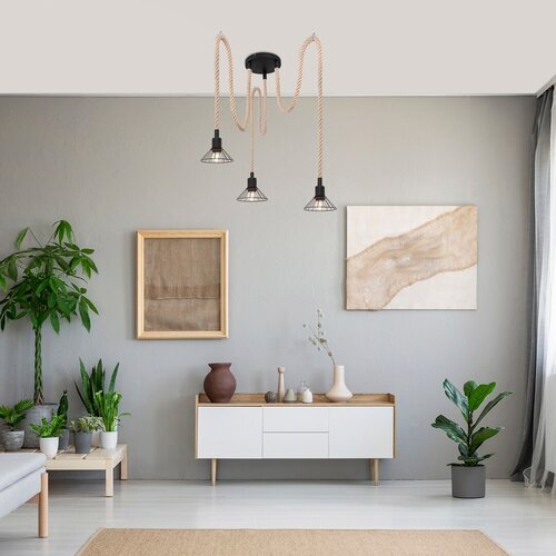 Lustra suspendata Daryl, negru, 3xE27, IP20, Rabalux, 5272