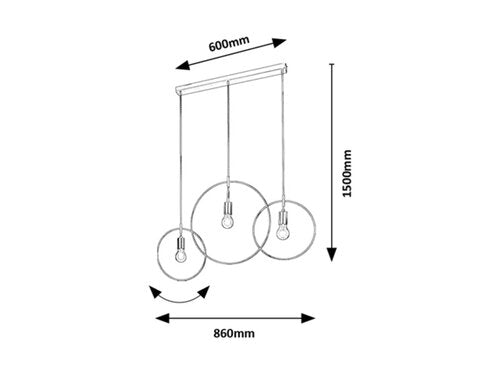Lustra suspendata Dilara, negru mat, 3xE27, IP20, Rabalux, 72019