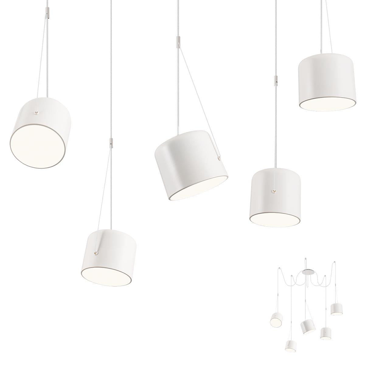 Lustra Dodo, alb, 5 x E27, IP20, Redo, 01-1827