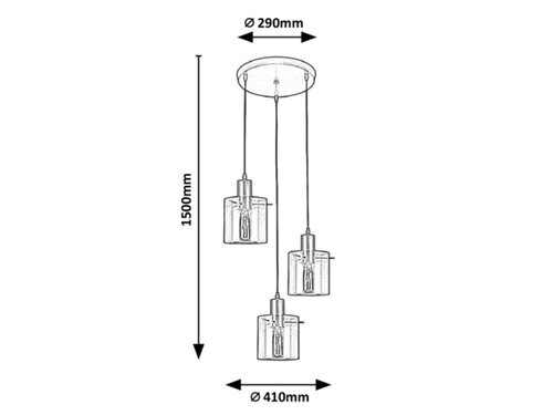Lustra suspendata Donati, auriu, 3xE27, IP20, Rabalux, 5223