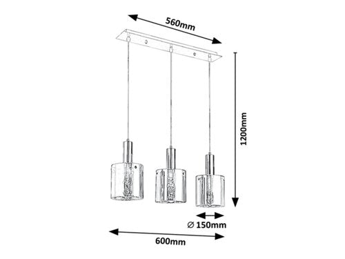 Lustra suspendata Donati, crom, 3xE27, IP20, Rabalux, 5250