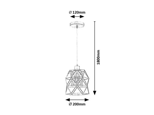 Lustra suspendata Emrys, negru mat, 1xE27, IP20, Rabalux, 72111
