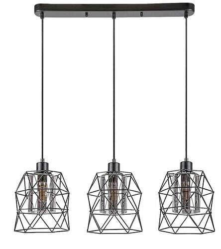 Lustra suspendata Emrys, negru mat, 3xE27, IP20, Rabalux, 72113