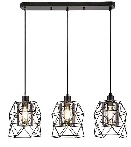 Lustra suspendata Emrys, negru mat, 3xE27, IP20, Rabalux, 72113