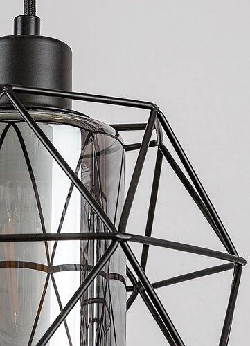 Lustra suspendata Emrys, negru mat, 3xE27, IP20, Rabalux, 72113