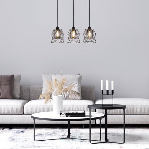 Lustra suspendata Emrys, negru mat, 3xE27, IP20, Rabalux, 72113