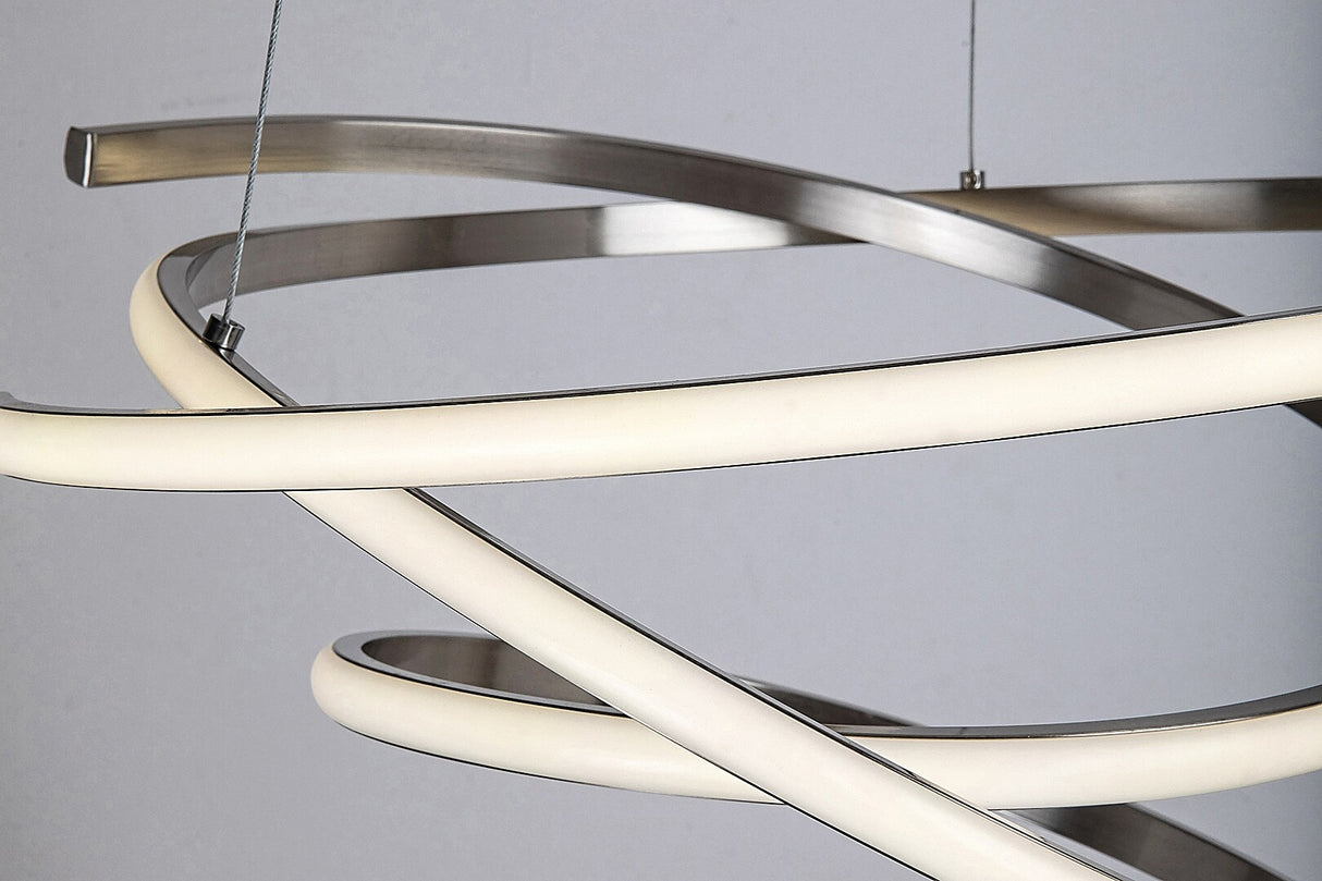 Lustra suspendata LED Esilda, crom satin, 42W, 2200lm, 4000K, D.50cm, IP20, Rabalux, 72020