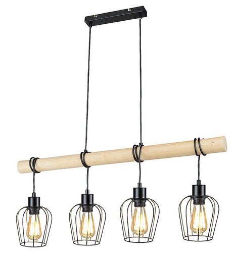 Lustra suspendata Fabian, negru mat, 4xE27, IP20, Rabalux, 5247