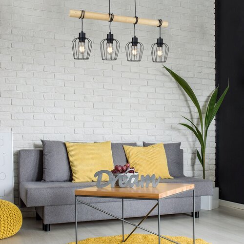 Lustra suspendata Fabian, negru mat, 4xE27, IP20, Rabalux, 5247