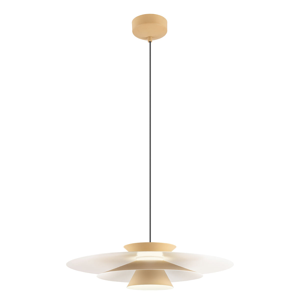 Lustra suspendata LED Fargo, bej/alb mat, 16.5W, 1850lm, 4000K, IP20, Redo, 01-3003
