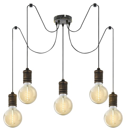 Lustra suspendata Fidel, auriu antic, 5xE27, IP20, Rabalux, 3218