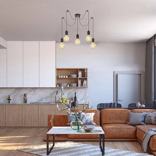 Lustra suspendata Fidel, auriu antic, 5xE27, IP20, Rabalux, 3218