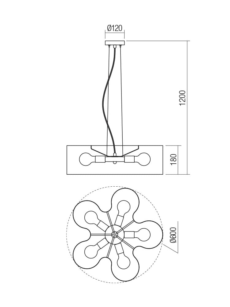 Lustra Formi negru cu detalii cromate, 5XE27, Smarter 01-1991
