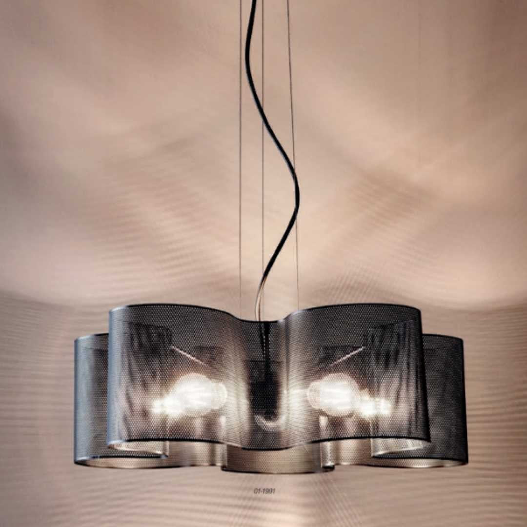 Lustra Formi negru cu detalii cromate, 5XE27, Smarter 01-1991