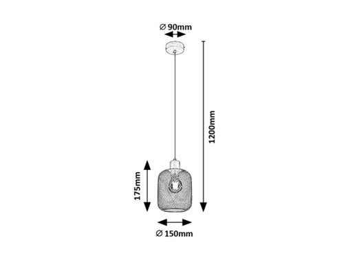 Lustra suspendata Grendel, fag, 1xE27, IP20, Rabalux, 3131