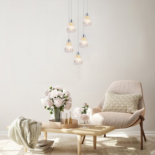 Lustra suspendata Hestia, crom, 5xE14, IP20, Rabalux, 5305